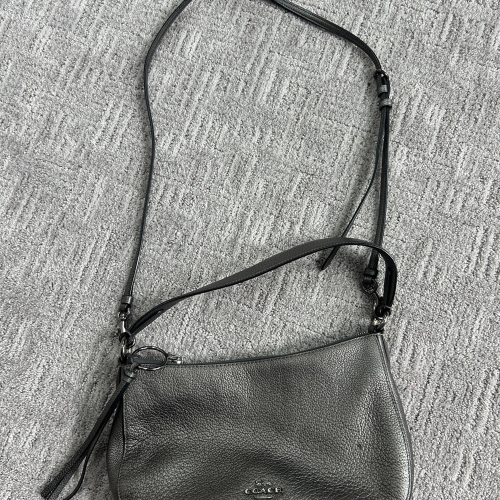 Coach Dark Gunmetal Crossbody Bag with Adjustable Straps